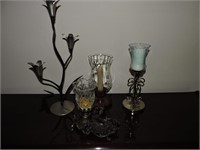 Vintage Set of Four Varied  Metal Candleholders