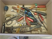 screwdrivers, tin shears, pipe wrenches, chisels