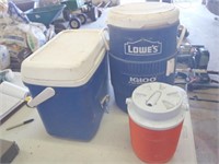 2 water jugs, ice chest