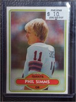 1980 TOPPS PHIL SIMMS ROOKIE CARD GIANTS RC