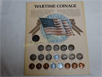 Wartime Coinage w/20 pc. coins & 1776 replica