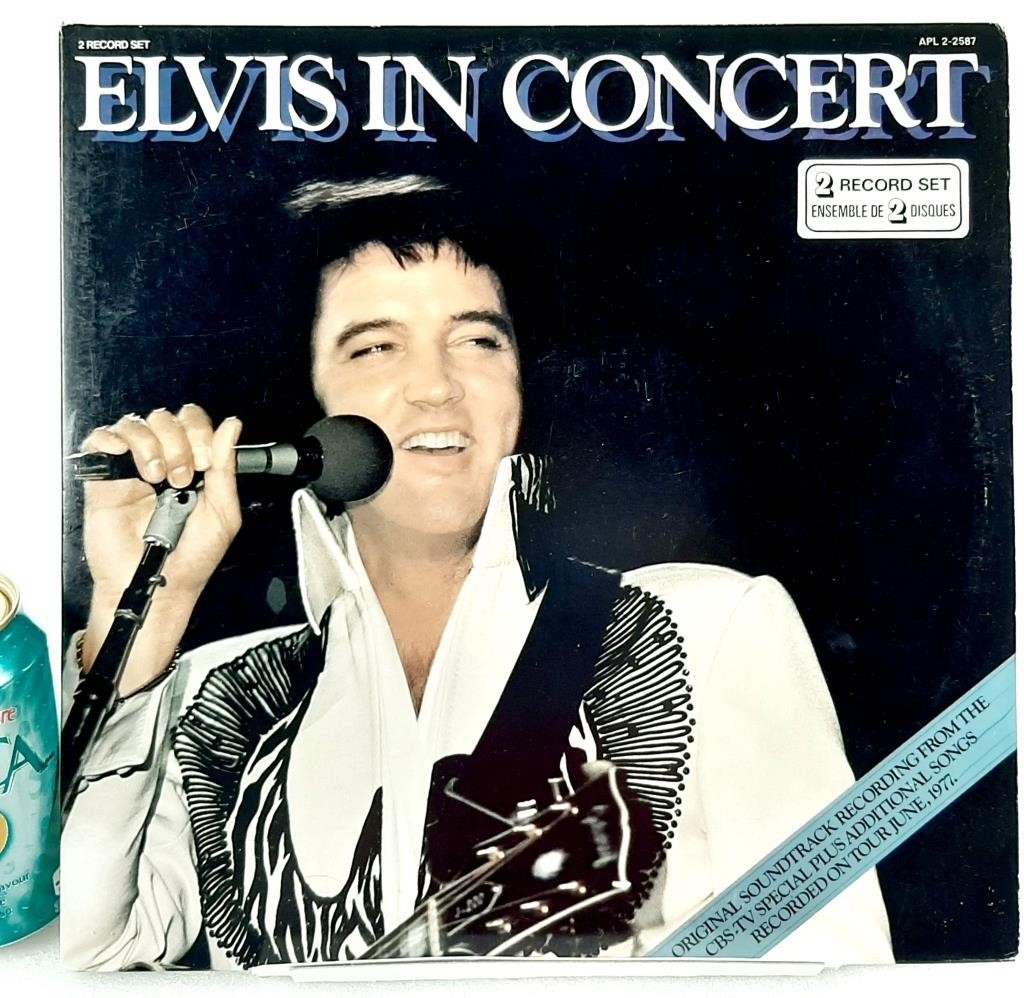 Album double 33 tours ELVIS in Concert en bon état