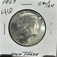 1967 JFK SILVER HALF DOLLAR HIGH GRADE