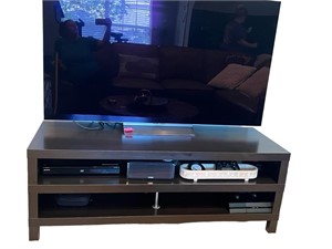 A Wood 2 -Shelf TV Console