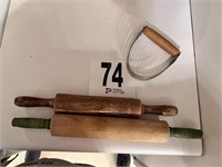 (2) Wooden Rolling Pins & Masher