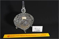 Footed w/Lid Candy Dish - 24% Lead Crystal Made