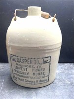 The Casper Co. Roanoke VA. 1 gallon whiskey jug
