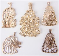 Jewelry Lot of 5 Sterling Silver Pendants