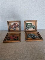 VINTAGE CHALKWARE OLD CAR PLAQUES