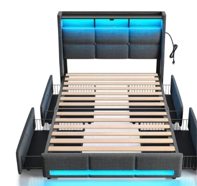 Rolanstar Bed Frame Twin Size with Charging