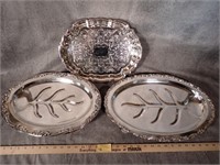 (3) Various Silver Trays