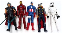 Five (5) Action Figures incl. 13" & Marvel