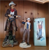 3 Cowboy Statues, 5 3/4" to 12" Tall
