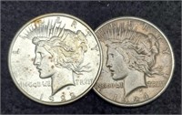 (2) Peace Silver Dollar: 1922, 1924