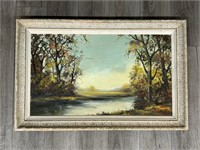 Framed Original Oil on Board, Signed V. Luoma