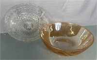 2 vintage bowls. Jeanette glass iris