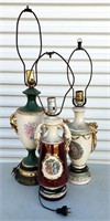 Victorian People & Floral Ceramic Table Lamps