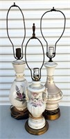 Victorian Florals & Gold Transfer Design Lamps