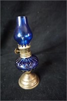 Blue Brass Mini Oil Lamp