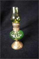 Green Brass Mini Oil Lamp