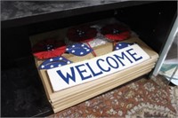 RED / WHITE/ BLUE WELCOME SIGNS