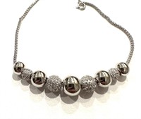 Sterling Silver Bead Ball Sparkling Bracelet