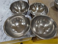 (4) Stainless Steel Commercial Bowls