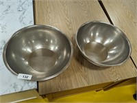 (2) Stainless Steel Commercial Bowls