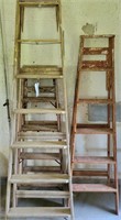 3 ASSORTED WOODEN STEP LADDERS