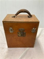 Wooden carry case full of 78rpm records