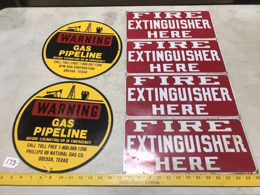 Signs- Fire Extinguisher, Gas Pipeline