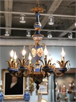 SEVRES STYLE EIGHT BRANCH CHANDELIER