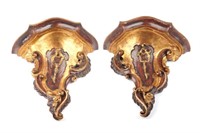 CARVED GILTWOOD LARGE WALL SCONCES