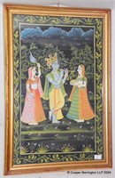 Krishina Painting with Female Gopis Dancers