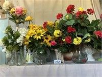 Assortment of Vases & Flowers