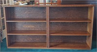 Pair of Matching Horizontal Hardwood Bookshelves