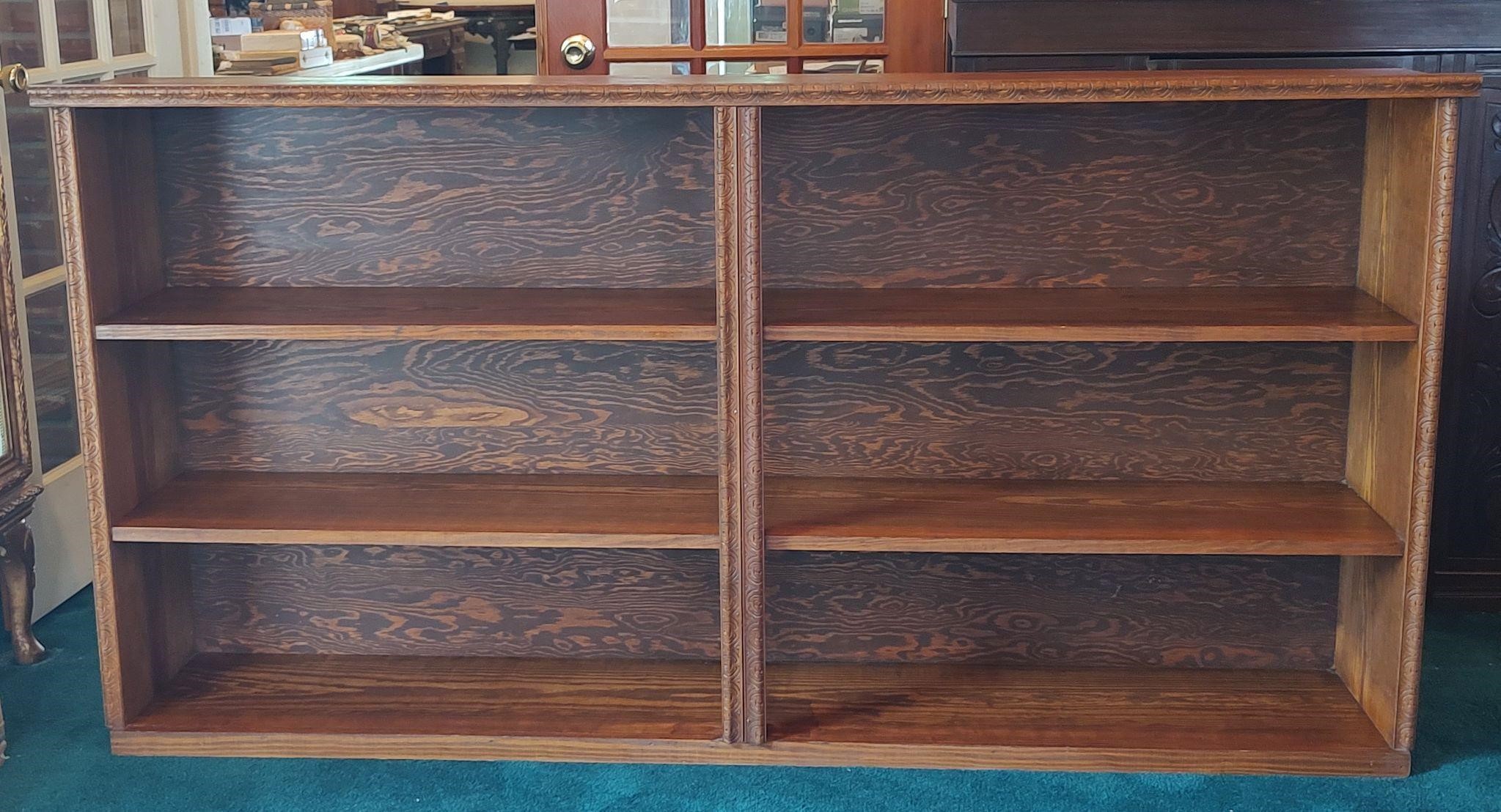 Pair of Matching Horizontal Hardwood Bookshelves