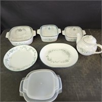 Corelle Callaway Corning Dishes, Plates, Teapot