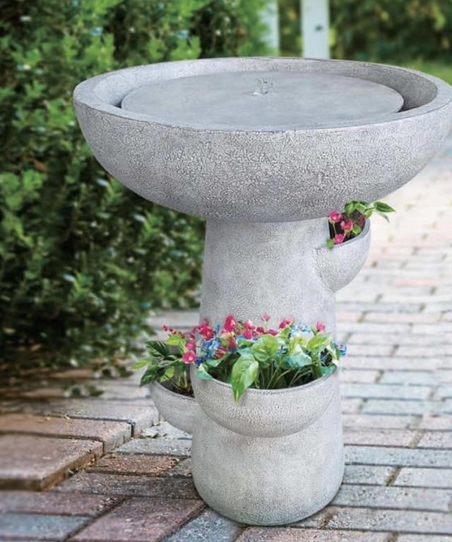 $150Retail- 26in Solar Birdbath