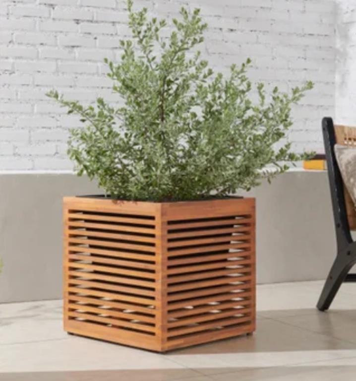 17in Acacia Hardwood Planter-$90Retail