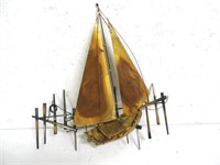 Contemporary Sail Boat Wall Hanging