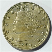 1894 LIBERTY "V" NICKEL F