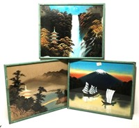 Asian Framed Landscape Prints- Lot of 3