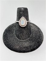 Sterling Faceted Fire Opal Ring 2 Gr Size 7.5