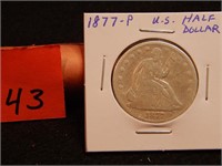 1877 P US Half Dollar 90% Silver