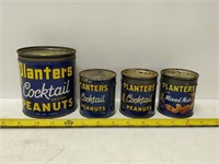 4 vintage Planters Peanuts tins