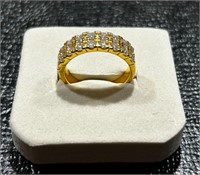 18kt Yellow Gold & Silver 1.17 ct Moissanite Band