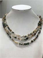 NEW MULTI STRAND NATURAL STONE NECKLACE