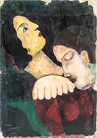 MARC CHAGALL French 1887-1985 Gouache on Board