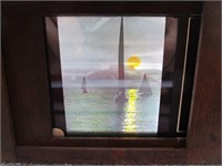 7 Magic Lantern Slides of Boats and Sunsets